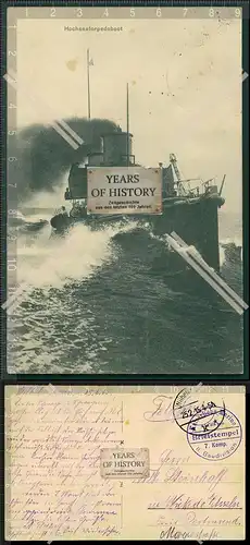 Orig. AK 1.WK Hochsee Torpedoboot Wilhelmshaven gelaufen Feldpost 1915 Stempel