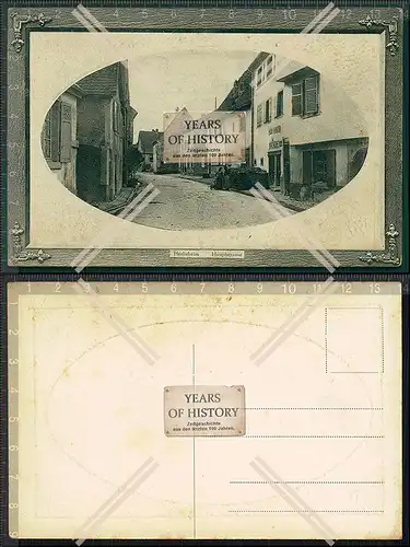 Orig. AK Herrlisheim Herlisheim Elsass Kollmer Hauptstraße 1911 Karte im Rahme