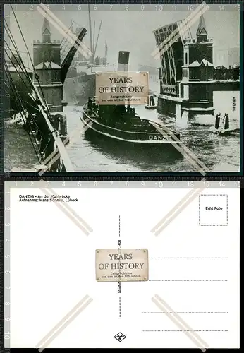 Foto AK Danzig Pommern Polen an der Kuhbrücke