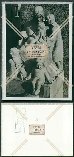 Foto 18x13cm Steinmetz Arbeit Puten Figuren Familie mit Kinder 1936