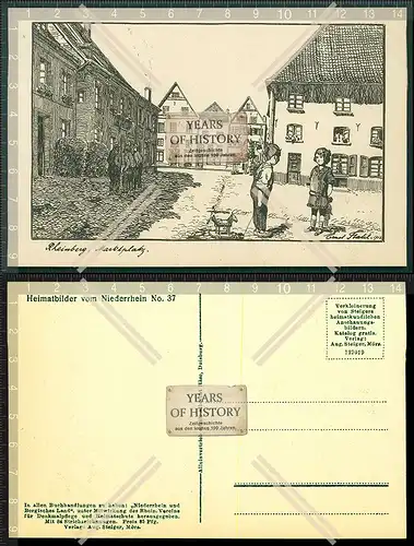 Orig. AK Rheinberg Wesel Marktplatz Kinder Straßenansicht