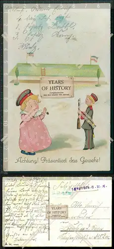Orig. AK Humor Karte Kinder Achtung Präsentiert das Gewehrgel. 1915