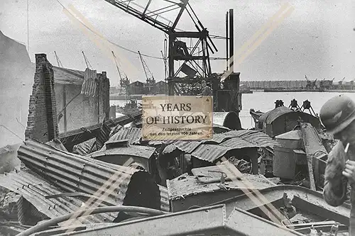 Repro Foto Hafen zerstört Belgien Frankreich Holland Niederlande