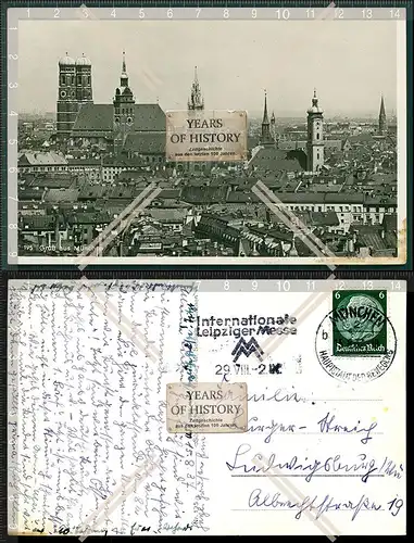 Orig. Foto AK München Hauptstadt der Bewegungstempel internationale Leipziger Me