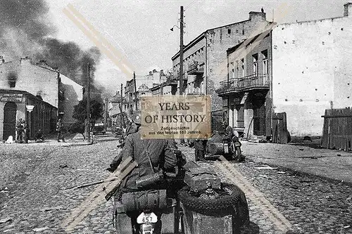 Repro Foto Motorrad Krad Gefecht Vormarschstraße