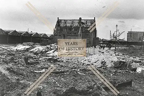 Repro Foto Hafen zerstört Belgien Frankreich Holland Niederlande