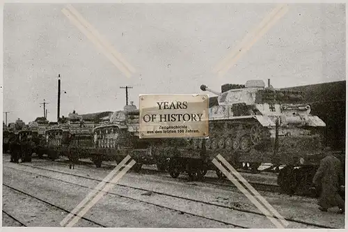 Repro Foto Panzer Tank Bahnhof