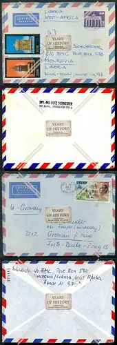 Briefmarke Stempel Luftpost Liberia Westafrika