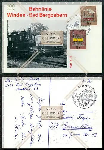 Briefmarke Stempel Lokomotive E-Lok Karte Bahnlinie Winden Bad Bergzabern