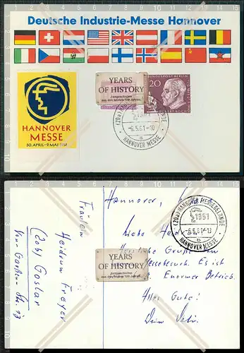 Briefmarke Stempel Karte Deutsche Industrie Messe Hannover