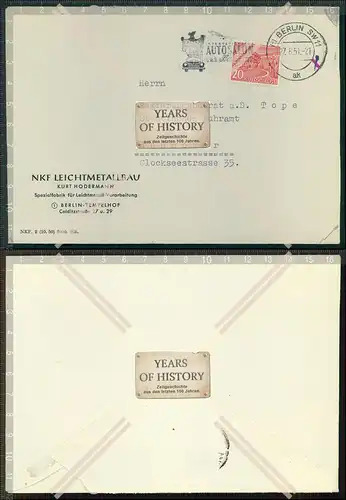 Briefmarke Stempel Brief Werbung nach Hannover von Firma Hodermann Leichtmetallb