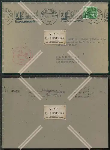 Briefmarke Stempel Brief Werbung nach Hannover Presseausstellung
