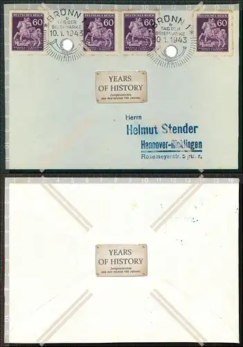 Briefmarke Stempel Brief Böhmen Mähren Brünn Märkisch Ostrau Werbung nach Hannov