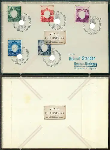 Briefmarke Stempel Generalgouvernement Krakau Polen 1943