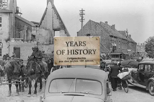 Foto kein Zeitgenössisches Original Holland Belgien Flüchtlinge Fahrzeuge Frankr