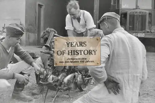 Foto kein Zeitgenössisches Original Motorrad Krad Reparatur Frankreich Belgien 