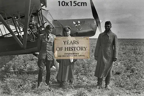 Repro Foto no Original 10x15cm Soldaten im Fieseler Storch Flugzeug Kosaken Don