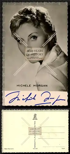 Autogrammkarte Michele Morgan original Unterschrift