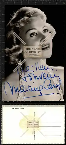 Autogrammkarte Martine Carol original Unterschrift