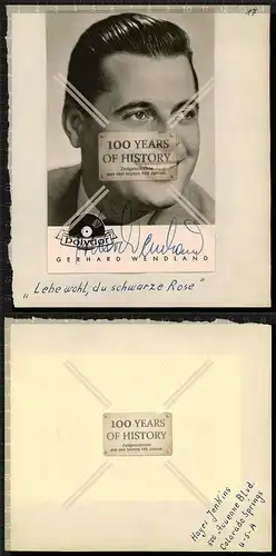 Autogrammkarte Gerhard Wendland orig. Unterschrift Karte aufgeklebt auf Seite au