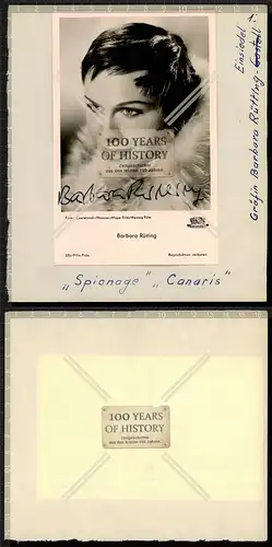 Autogrammkarte Barbara Rütting orig. Unterschrift Karte aufgeklebt auf Seite aus