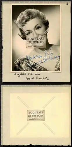 Autogrammkarte Angelika Feldmann orig. Unterschrift Karte aufgeklebt auf Seite a