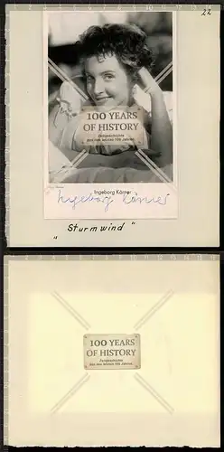 Autogrammkarte Ingeborg Körner orig. Unterschrift Karte aufgeklebt auf Seite aus
