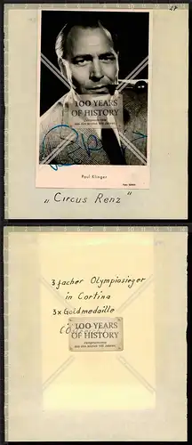 Autogrammkarte Paul Klinger orig. Unterschrift Karte aufgeklebt auf Seite aus Au