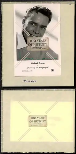 Autogrammkarte Michael Cramer orig. Unterschrift Karte aufgeklebt auf Seite aus