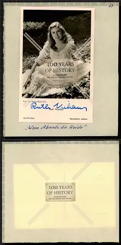 Autogrammkarte Ruth Niehaus orig. Unterschrift Karte aufgeklebt auf Seite aus Au
