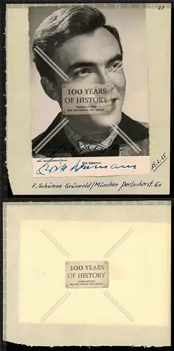 Autogrammkarte Erik Schuman orig. Unterschrift Karte aufgeklebt auf Seite aus Au
