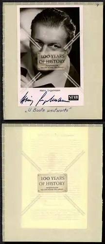 Autogrammkarte Heinz Engelmann orig. Unterschrift Karte aufgeklebt auf Seite aus