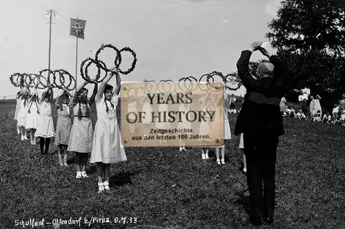 Foto kein Zeitgenössisches Original Ottendorf b. Pirna Sachsen Schulfest 1933