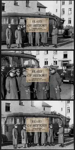 3x Foto kein Zeitgenössisches Original Bus Omnibus Soldaten Frankreich Belgien