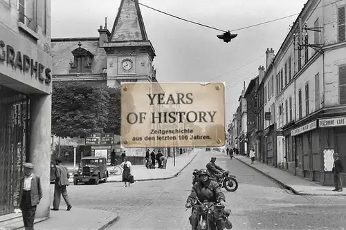 Foto kein Zeitgenössisches Original Frankreich Straßenansicht Kirche Geschäfte M