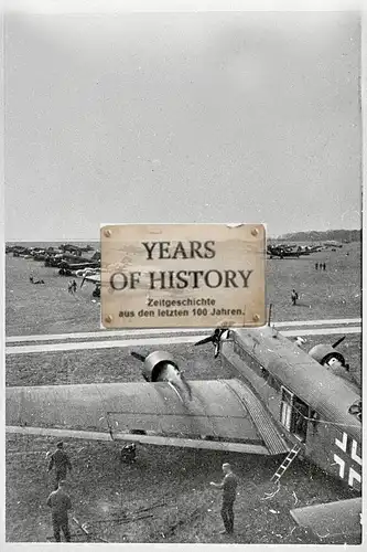 Foto kein Zeitgenössisches Original Flugzeug Junkers Ju 52 Feldflugplatz airplan