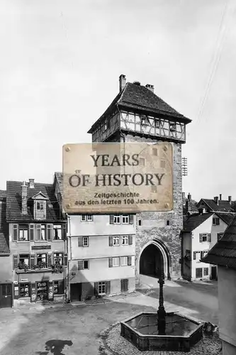 Foto 10x15cm Baden Württemberg Reutlingen Tübinger Tor Turm Brunnen