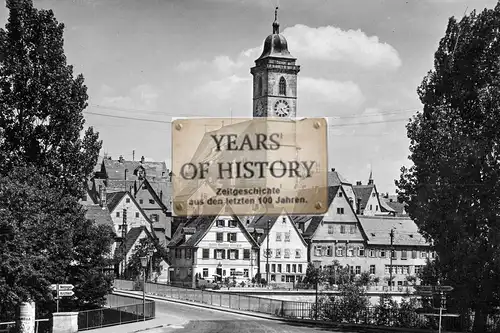 Foto 10x15cm Baden Württemberg Nürtingen Altstadt mit Fluss Neckar Kirche St. La