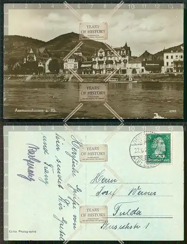 Orig. AK Assmannshausen bei Bingen am Rhein gel.