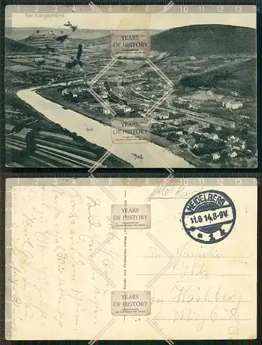 Orig. AK Neckargemünd Heidelberg gel. 1914