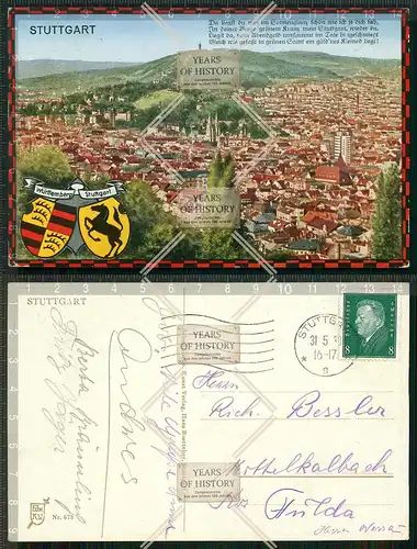 Orig. AK Stuttgart Badem Württemberg gel. 1930