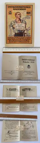 Unfallverhütungs-Kalender Unfallverhütungskalender 1929 Verband der Deutschen B