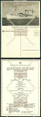 Orig. Postkarte Dampfer Oceana Norwegen Fahrt August 1936 Speisekarte