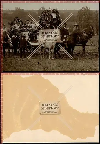 Orig. Foto Umzug Fest Tracht Pferde ca. 1900