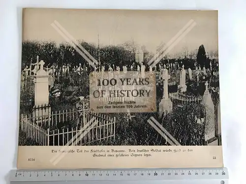 Orig. Foto Karton 1. WK Bapaume Frankreich Friedhof Franzosen 30 x 24 cm