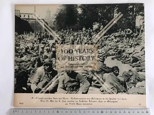Orig. Foto Karton 1. WK Kriegsgefangene in Laon nach Schlacht zwischen Aisne und