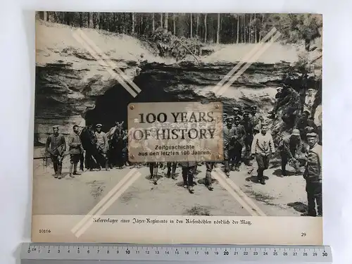 Orig. Foto Karton 1. WK Reservelager des Jäger-Regiments in den Riesenhöhlen 30