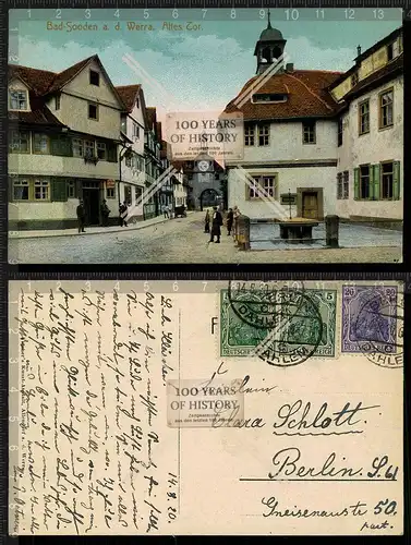 Orig. AK Bad Sooden-Allendorf an der Werra Hessen Werra-Meißner-Kreis gel.1920 A