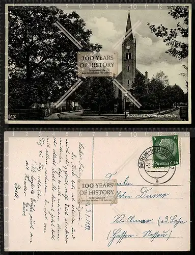 Orig. AK Glienicke Hermsdorf Berlin Kirche gel. 1937