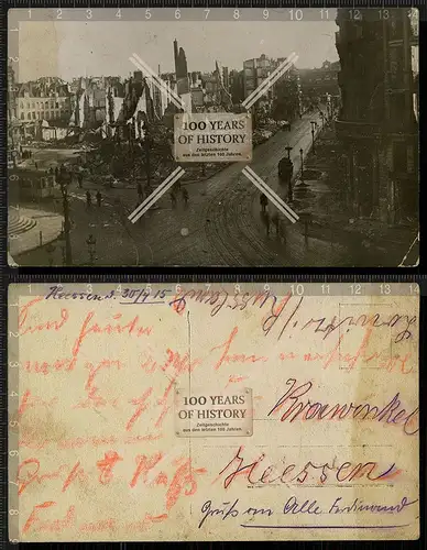 Orig. Foto zerstörte Stadt in Hessen 1915